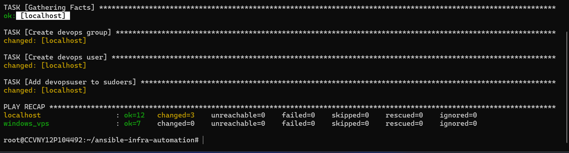 Master playbook PLAY RECAP