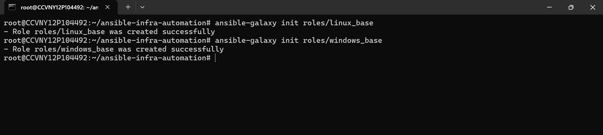Ansible roles created