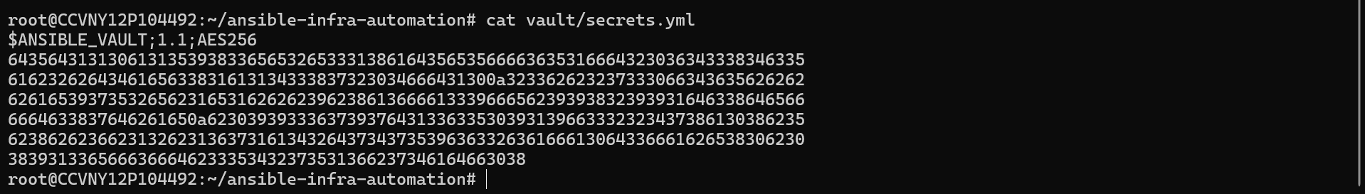 Ansible Vault encrypted file